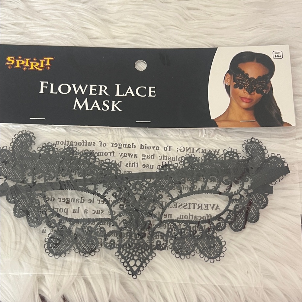 Spirit Halloween Black Floral Lace Mask